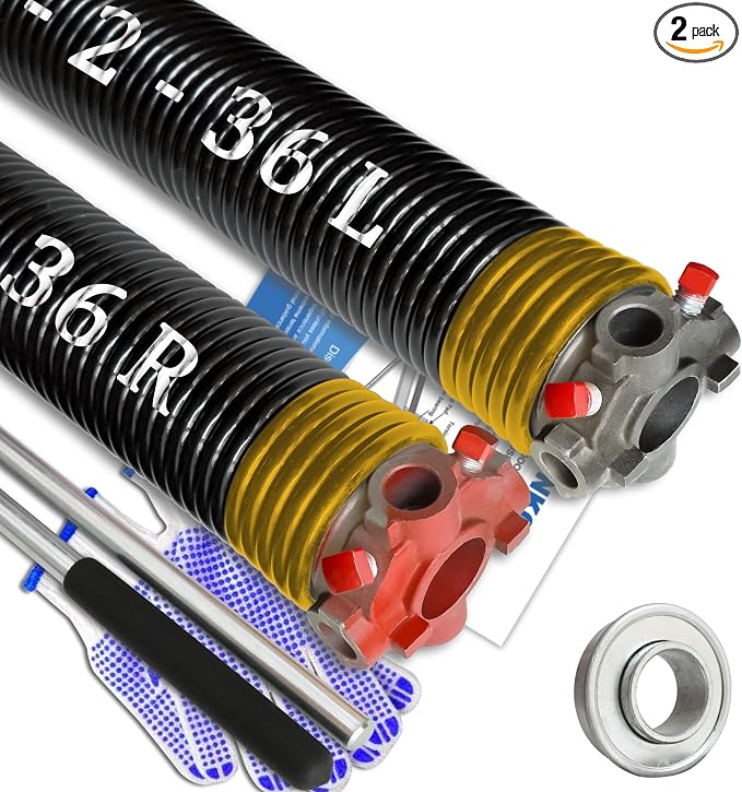 Garage Door Torsion Springs Set, Pair of 2" ID Electrophoresis Coated Garage by YINKCO