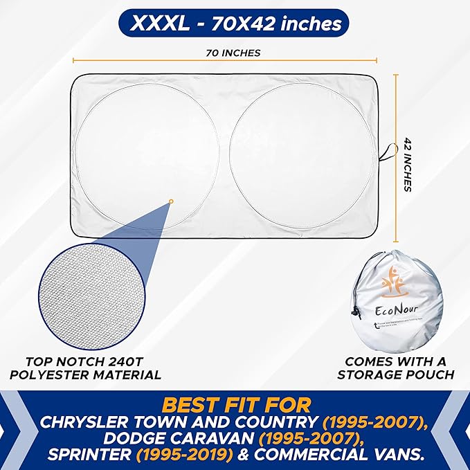 EcoNour Foldable Car Windshield Sunshade | Sun Shade - Image 3