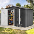DWVO 8x6FT Outdoor Storage Shelter, Roomy Steel Tool Shed by DWVO