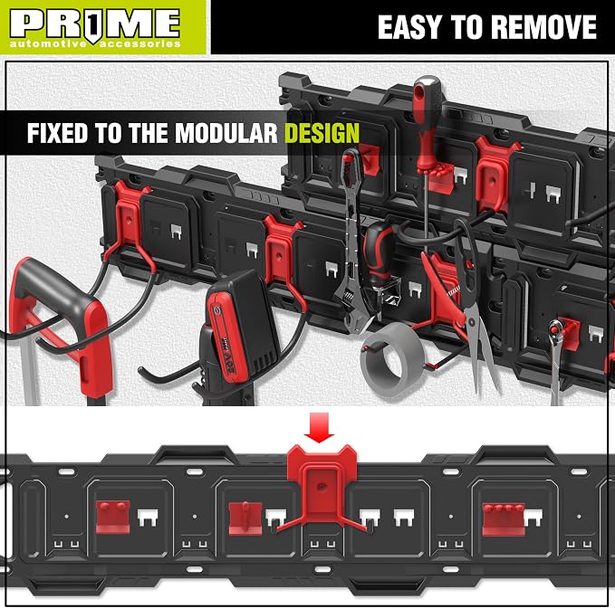 PR1ME 11 pcs Garage Storage Wall Mount Organizer Kit, Garage Storage Wall Rails - Image 4