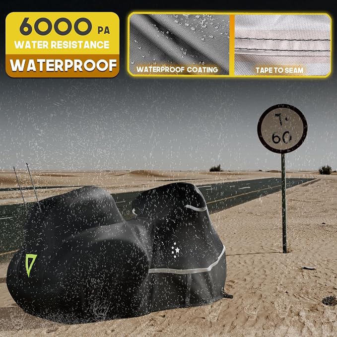 Motorcycle Cover with Side+Top Box Heavy Duty 420D Waterproof - Image 3
