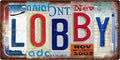 LOBBY Space Vintage Metal Tin Sign License Plate Bar Cafe Garage Cave Home Room by Unknown