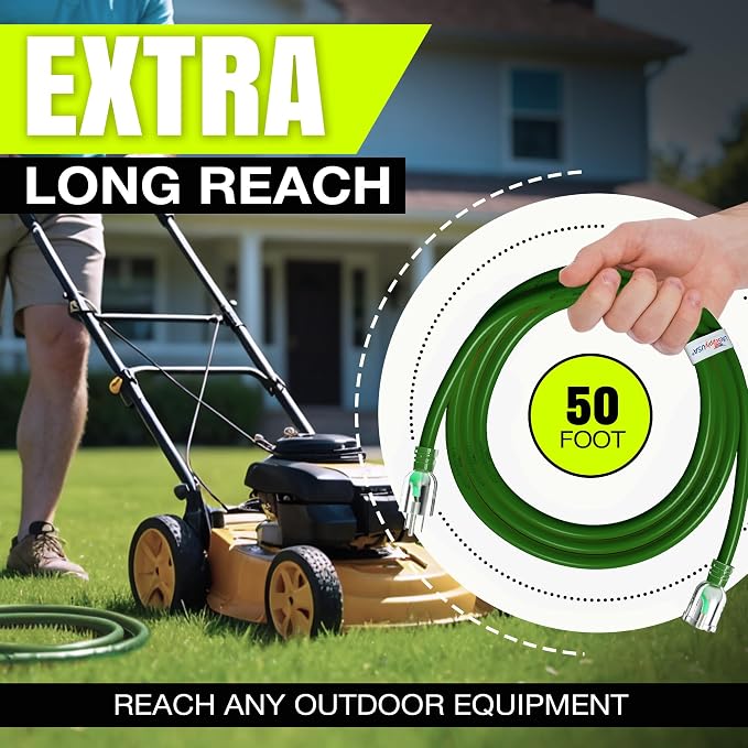 50ft Outdoor/Indoor Extension Cord 12/3 Gauge Extra Heavy Duty 3 Prong SJTW - Image 6