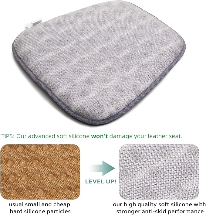 AEROiVi Car Seat Cushion for Driving, Breathable 3D Air Mesh, Non-Slip Bottom - Image 6