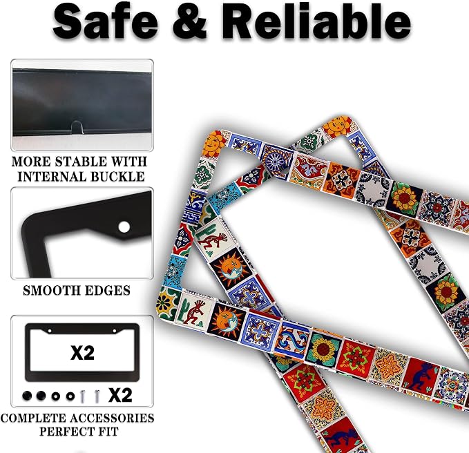 License Plate Protector for Women Multicolor License Plate Frames for Men - Image 4