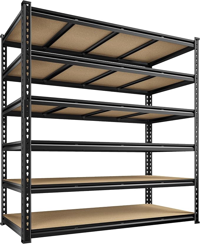 55" W Storage Shelves, 3060LBS Garage Shelving Heavy Duty, 6-Tier Heavy Duty - Image 9