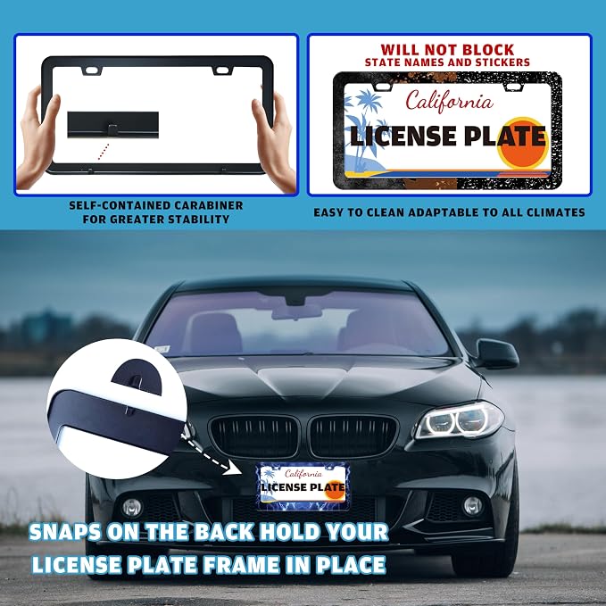 Blue Lightning License Plate Frame Funny Thunder License Plate Holder - Image 5