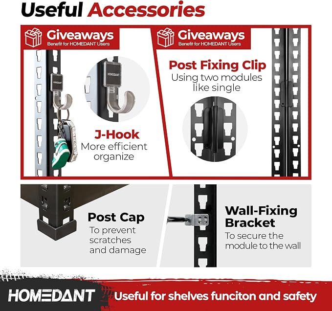 HOMEDANT 5 Tier Laminated Boltless Heavy Duty Garage Storage Adjustable Wide - Image 6
