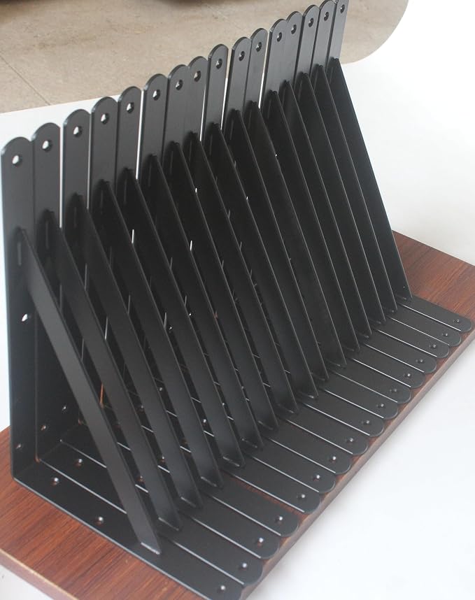 32 Pack L11 x H 8" Black Heavy Duty Shelf Brackets - Image 7
