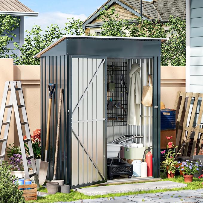 5X3X6.1FT Outdoor Steel Storage Shed by MISTMO