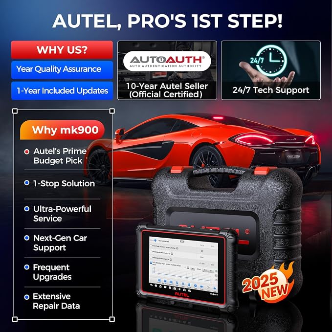 Autel Scanner MaxiCOM MK900: 2025 Same as MK900BT MK900-BT MX900 Bidirectional - Image 9