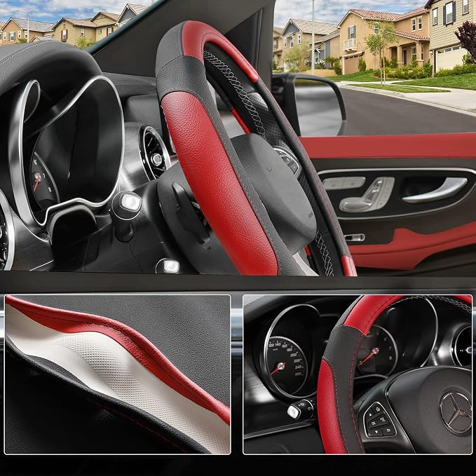 SEG Direct Car Steering Wheel Cover Universal Standard Size 14.5-15 inch - Image 3
