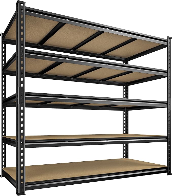 55" W Storage Shelves, 2550LBS Garage Shelving Heavy Duty, 5-Tier Heavy Duty - Image 8