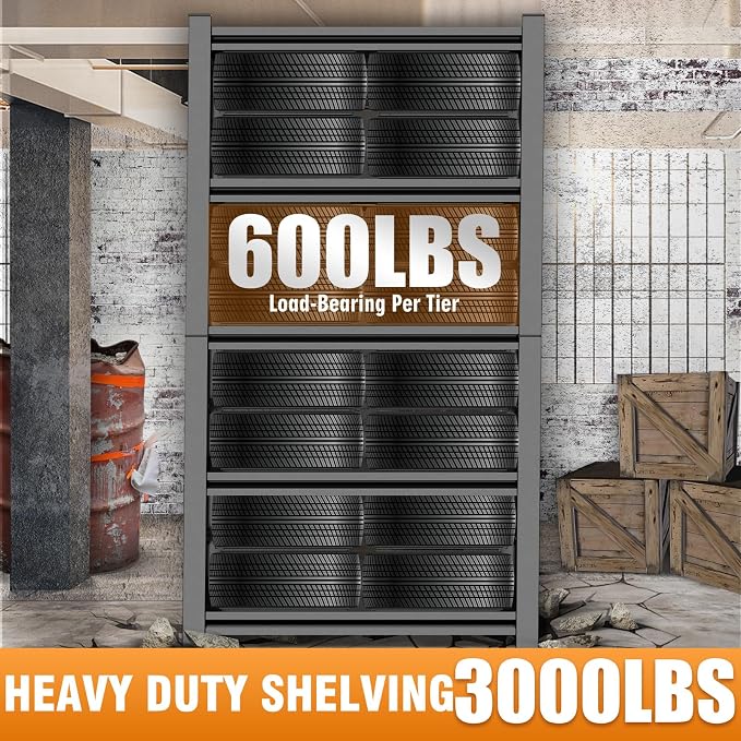 72" H Garage Shelving 3000LBS Heavy Duty Shelving Units and Storage Shelves - Image 6
