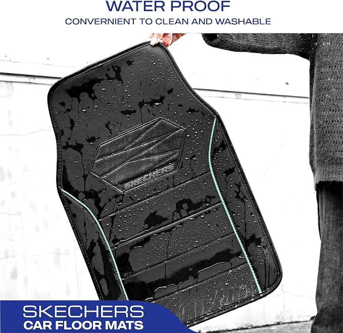 Skechers Memory Foam Car Mats, Leather Piping Car Floor Mats - Image 5