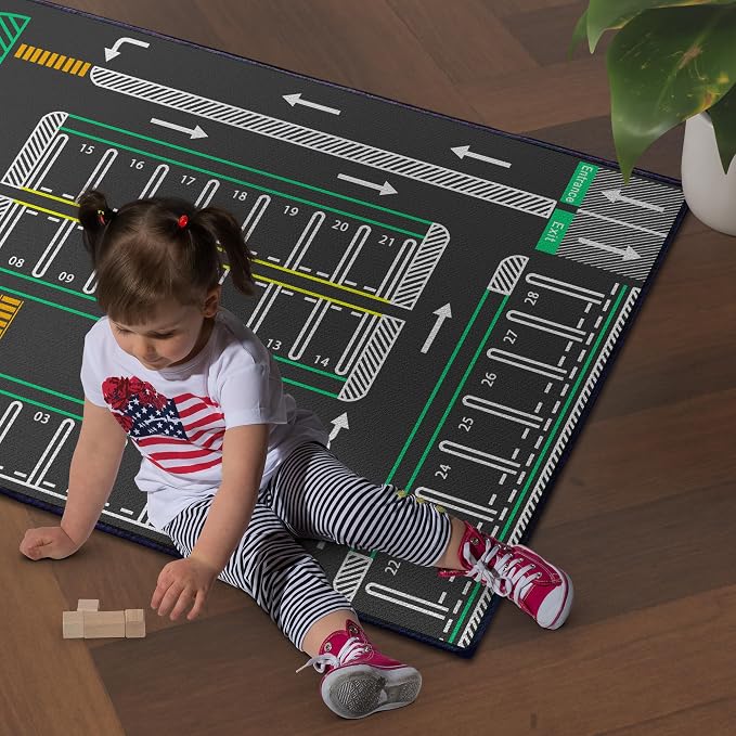 Play Mat 5'x 6'6" Traffic System Playmat Car Rugs - Image 2