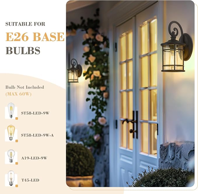 Emliviar Modern Porch Lights 2 Pack - Image 3