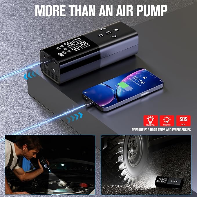 GOOLOO AP150 Tire Inflator Portable Air Compressor, 2X Faster 150PSI Cordless - Image 5