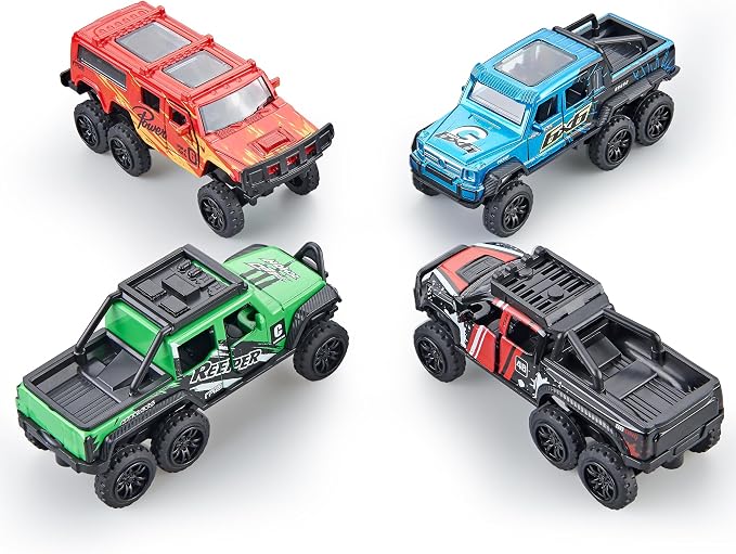 KIDAMI Diecast Toy Trucks 4 Pack Die Cast Metal Toy Cars Pull Back Cars - Image 9