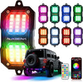 Auxbeam 8 Pods RGB LED Rock Lights w/Brake Mode, Dynamic Color Changing Wheel by Auxbeam