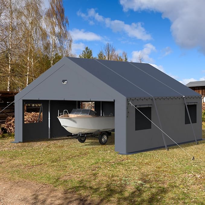 20x20 Carport Canopy, Heavy Duty Car Port, Portable Car Ports Garage - Image 7