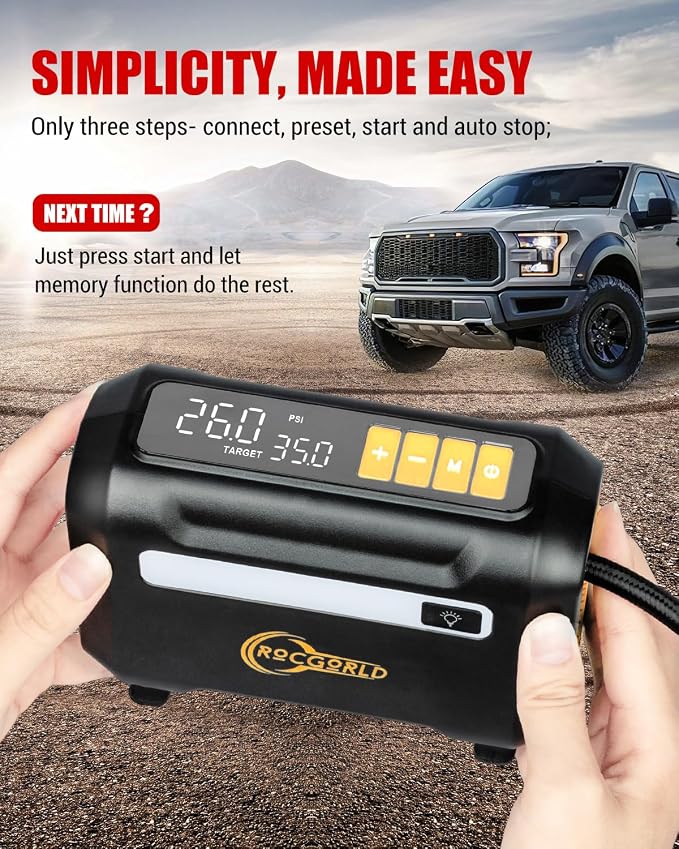 R8 Tire Inflator Portable Air Compressor, DC 12V Portable Air Compressor - Image 4