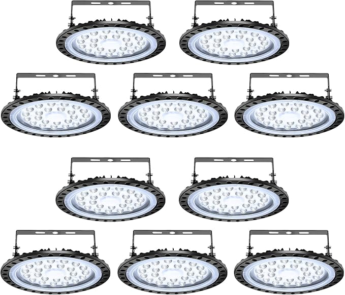 Viugreum 10 Pack 100W UFO LED High Bay Light, 10000LM 6500K Daylight White Led by Viugreum