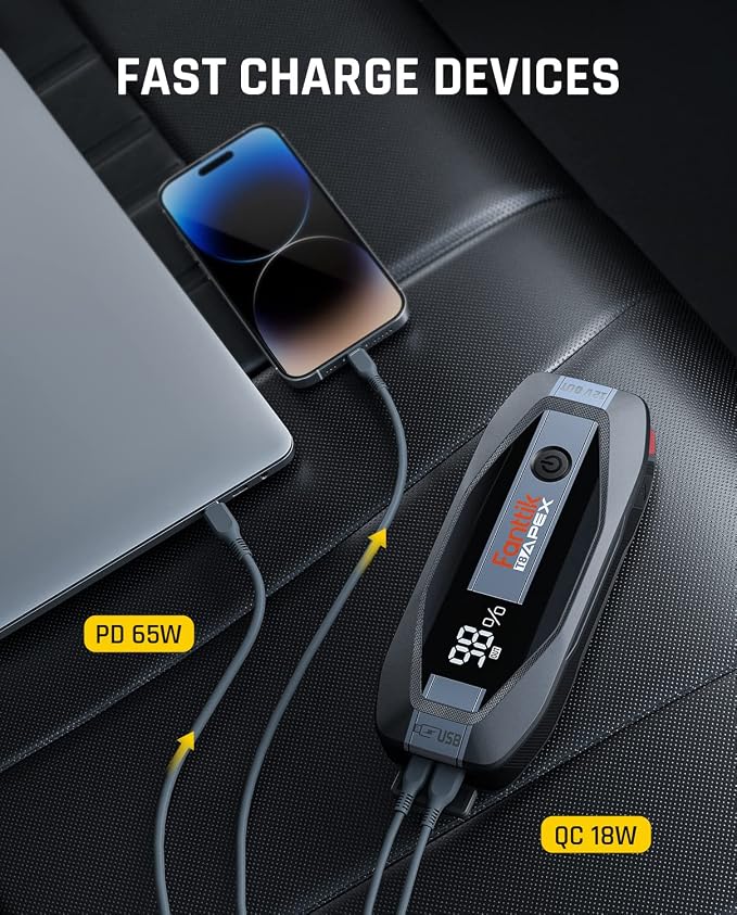 Fanttik T8 APEX 2000 Amp Jump Starter, 20000mAh Car Battery Pack - Image 6