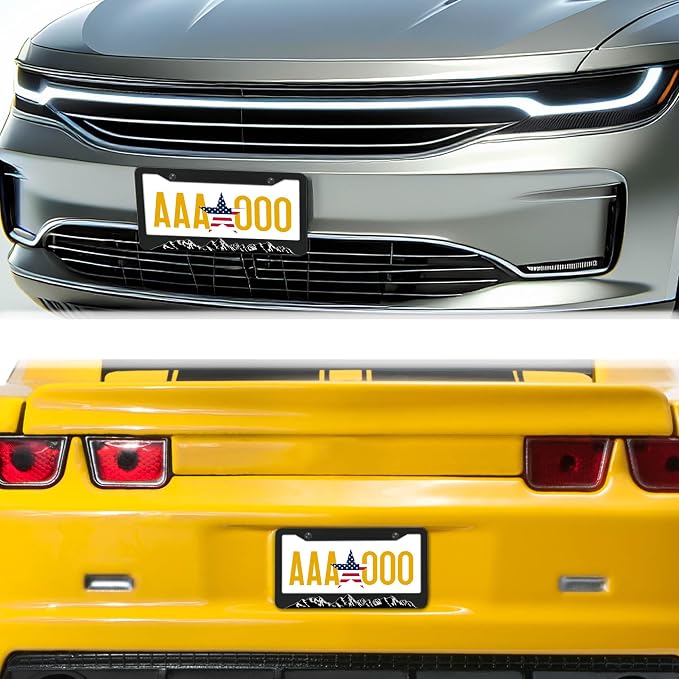 License Plate Frames for Men Black and White License Plate Frame for Women - Image 8