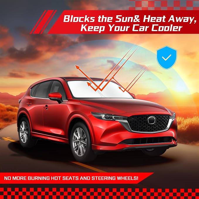 ARISMOTOR Windshield Sun Shade for Mazda CX5 2017-2025, Custom Fit Foldable - Image 7