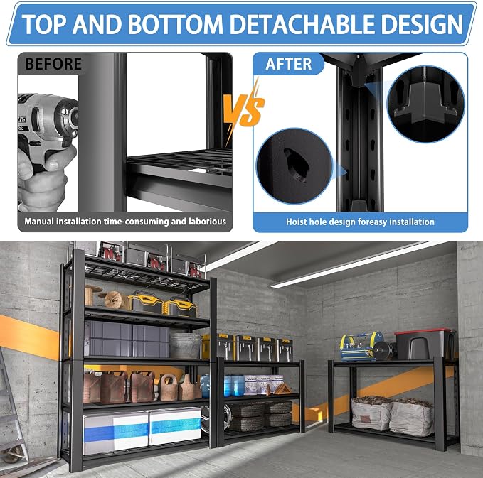 5-Tier Heavy Duty Garage Shelving Unit - Image 4