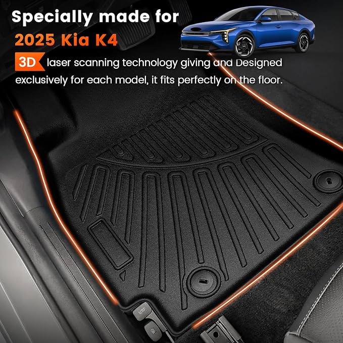 KMF Custom Fit Floor Mats for KIA K4 2025 Accessories, K4 Car Mat All Weather - Image 2