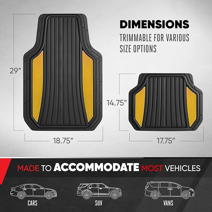 Motor Trend ChromeTech Car Floor Mats Full Set - Image 3