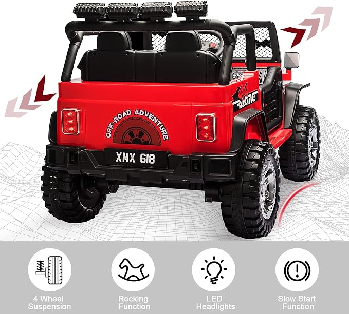 2-Seater Kids Ride on Truck Car, 12V Battery Powered Electric Vehicle - Image 6