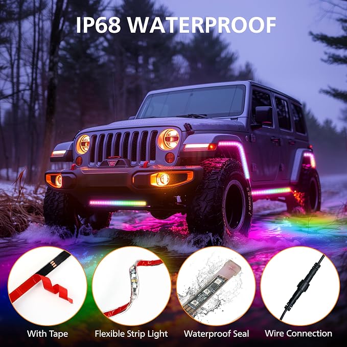 Underglow LED Lights for Cars 252 LEDs RGBI Neon Accent Strip Lights - Image 4