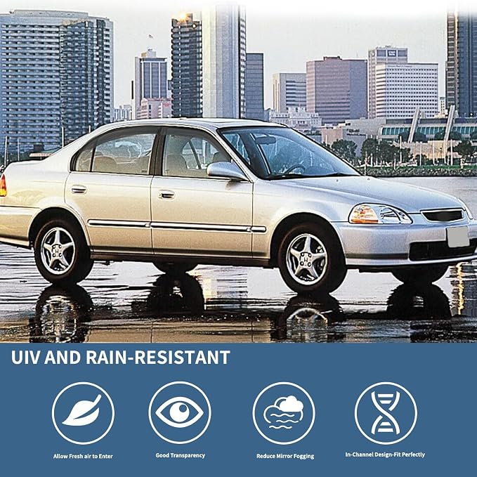 4PCS Rain Guards Window Visors Wind Deflector Fits - Image 3