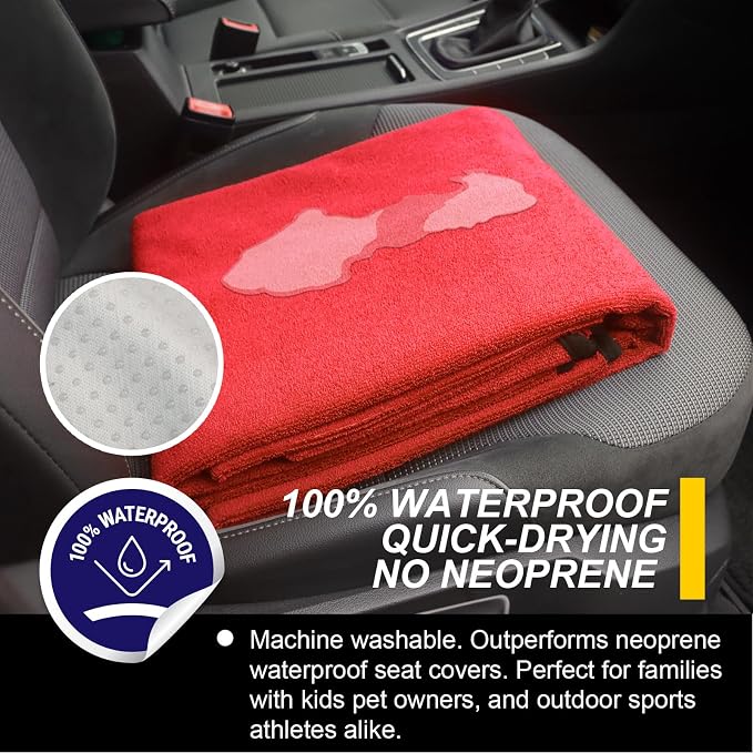 Back Seat Cover for Car Trucks Van SUV, Waterproof Rear Bench Towel Seat Covers - Image 3