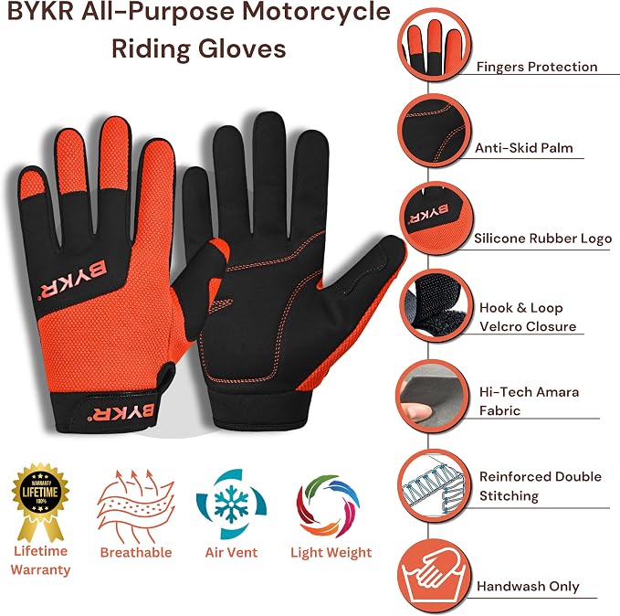 BYKR All-Weather Motorcycle Gloves - Image 5