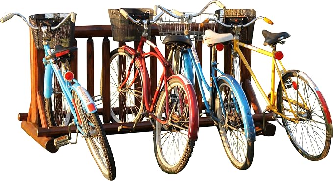 13-Place Bike Log Rack, Outdoor Bike Stand, Freestanding Commercial Bicycle - Image 3