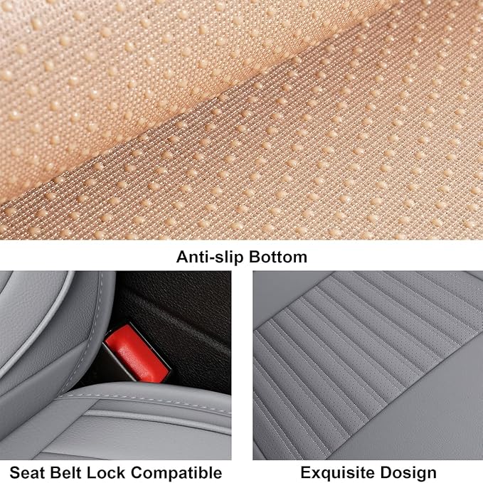 LINGVIDO Car Seat Covers, Breathable and Waterproof Faux Leather Automotive - Image 6