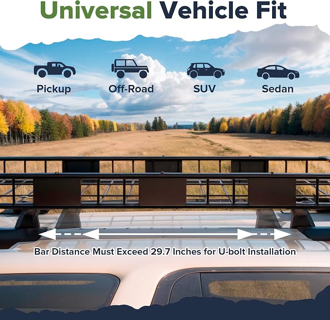 ARKSEN 64 x 39 x 5 Inch Upgrade Universal Roof Rack - Image 4
