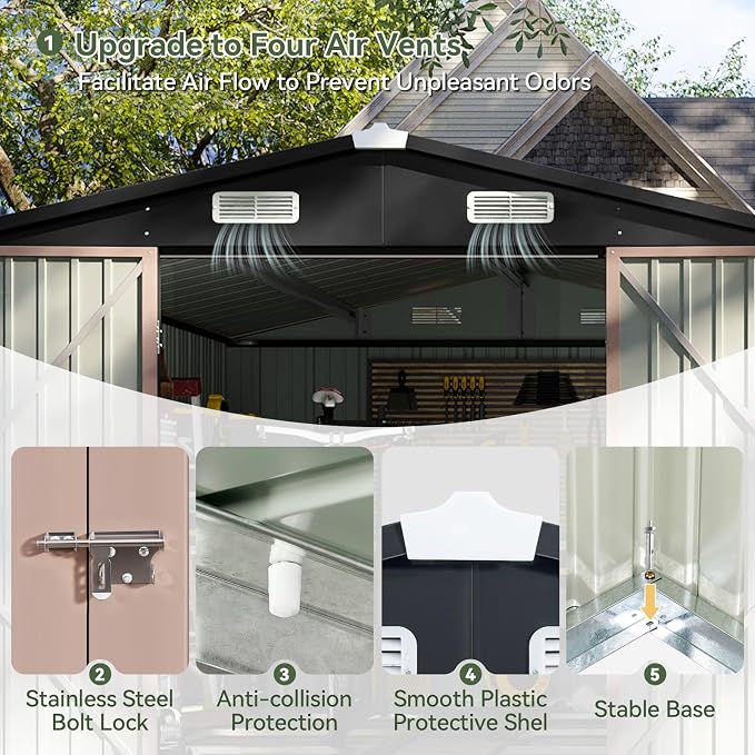 Aoxun 12x7.5 FT Shed Outdoor Storage Shed - Image 5