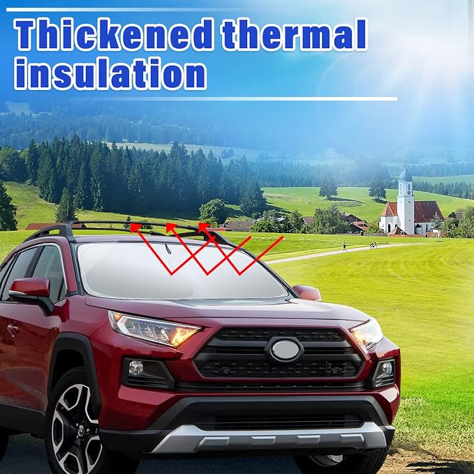 Sze Windshield Sunshade for Toyota RAV4 2019-2023 2024 2025, Foldable Front - Image 5