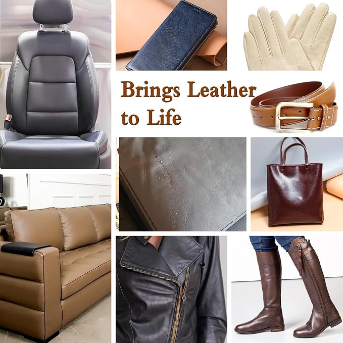 Gray Leather Recoloring Balm Vinyl Auto Dash Board Car Seats Interior Paint - Image 5