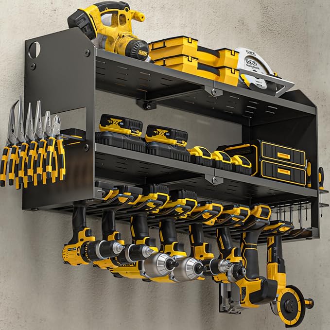 YYR Power Tool Organizer Wall Mount, Cordless Drill and Battery Holder by YYR