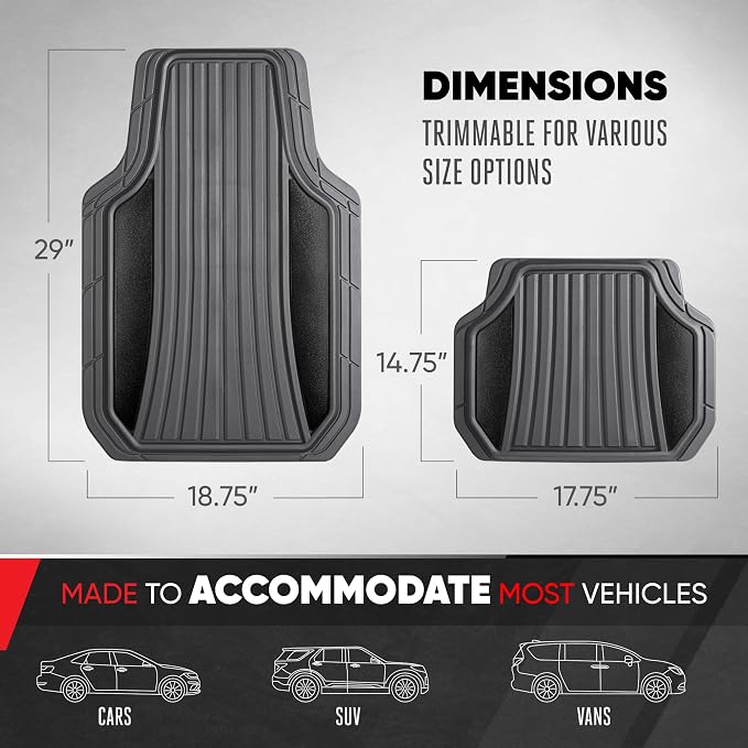Motor Trend ChromeTech Car Floor Mats Full Set - Image 3