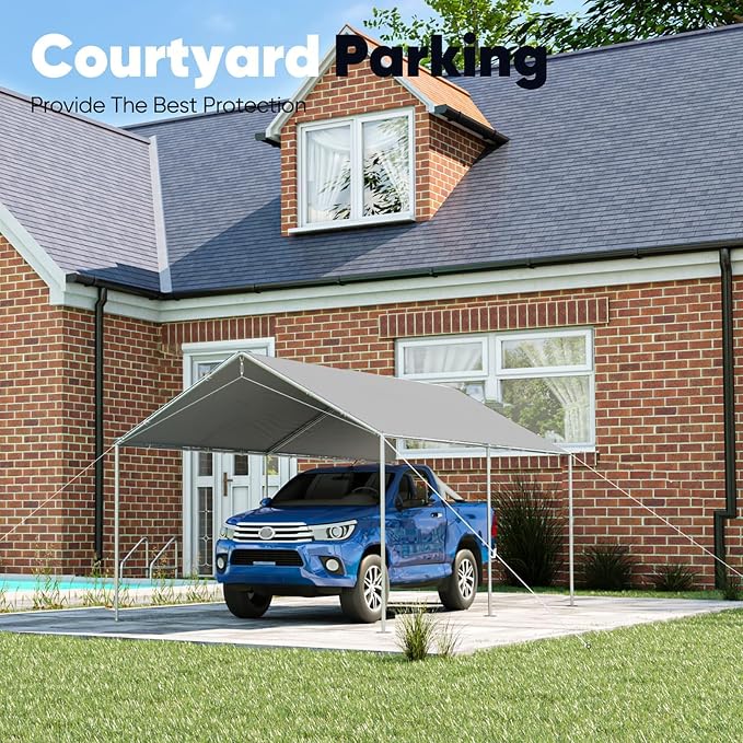 Quictent 10x15 ft Heavy Duty Car Canopy Galvanized Frame Carport Outdoor Party - Image 8