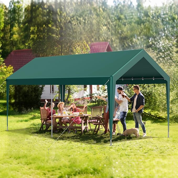 10x20FT Heavy Duty Carport, Portable Car Canopy Garage Boat Shelter Party Tent - Image 7