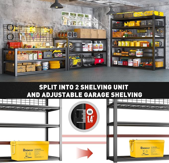 REIBII 84" H Garage Shelving, 6-Tier Storage Shelves Heavy Duty Loads 3500LBS - Image 8