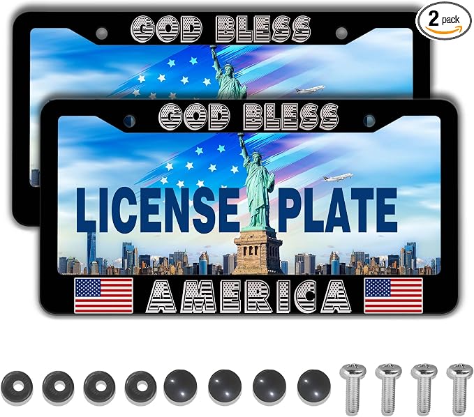 Car Plate Frame for Men Black and White License Plate Frames for Women God by Unknown